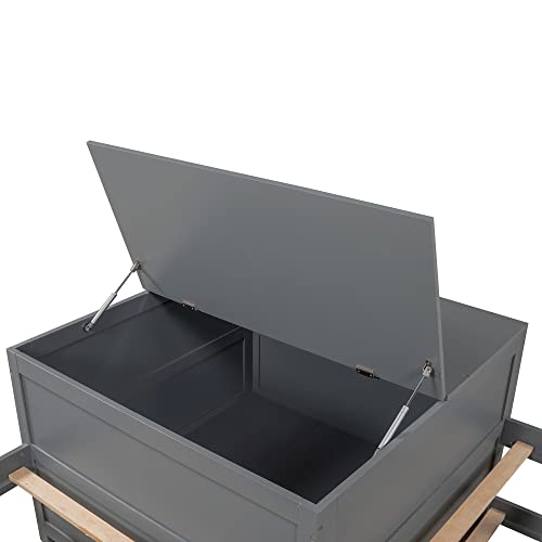Softsea Twin L-Shaped Beds With Trundle And Two Drawers 3 Beds With Built-In Square Table For 3 People #TOP6