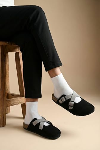 Image of Big Fox Men's Premium Closed-Toe Comfort Sandals with Adjustable Buckles | Cushioned Footbed | Casual