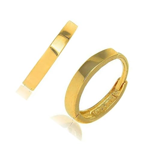 14k Yellow or White Gold 2x11mm Huggie Hoop Earrings2