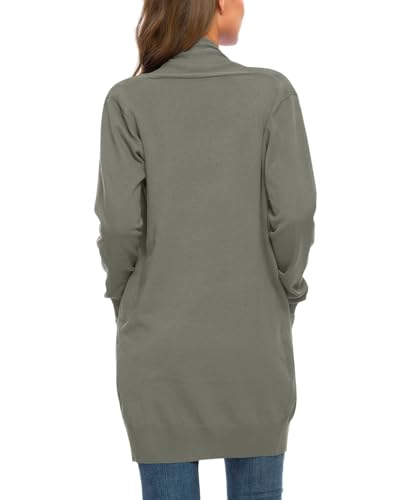 Image of Anymiss Womens Oversized Long Sweater Cardigan with Pockets - Long Sleeve Knit Kimono S-3X