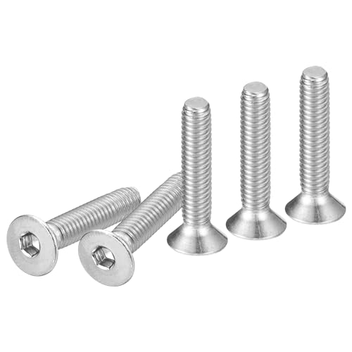Image of DTGN M4-0.7 x 20mm Flat Head Socket Cap Screws, 100 Pack 304 Stainless Steel Hex Socket Flat Head Screws, Full Thread, Countersunk Bolts