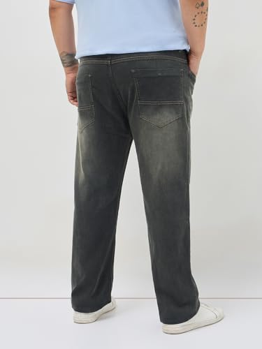 Image of Urbano Plus Men's Regular Fit Heavy Washed Denim Jeans Stretchable
