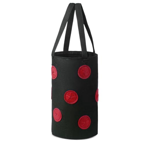 Peosaard Upside Down Strawberry Planter,Strawberry Grow Bag,3 Gallon Hanging Tomato Planter,12 Holes Sturdy Hanging Handle Thickened Breathable Felt Cloth for Tomato Hot Peppers Vegetables - Thumbnail 7