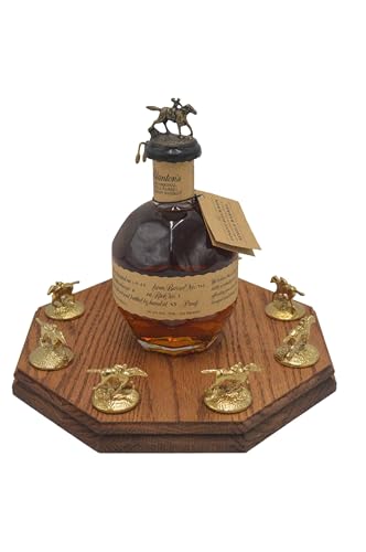 Elite Wine Racks Illuminated Bourbon Cork Stopper Display Octagon Oak, Fits Blanton's Corks, Blantons, Whiskey, Buffalo Trace, Handmade in U.S.A. (With Light)