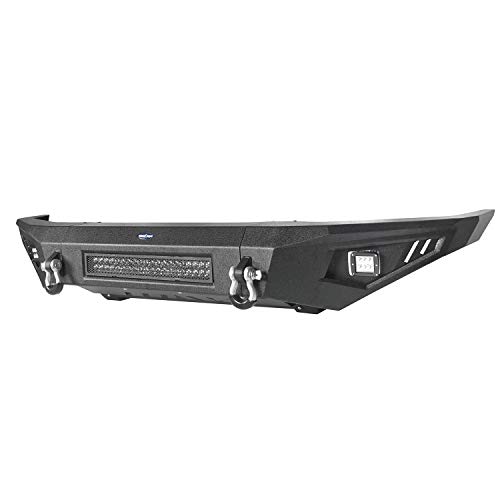 Hooke Road Tundra Bumper Combo Full Width Front Bumper & Rear Step Bumper Compatible With Toyota Tundra Pickup Truck 2014 2015 2016 2017 2018 2019 2020 2021 #TOP5