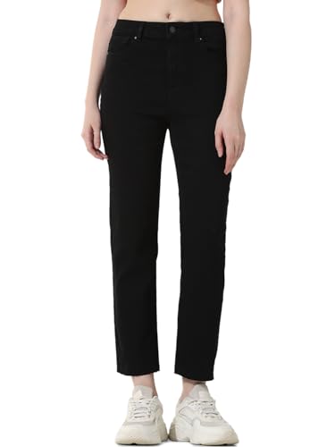 Image of ONLY Women's Straight Fit High Rise Jeans | Mom Jeans for Women