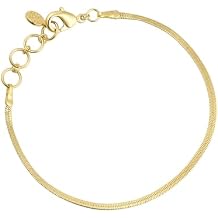 gorjana - Venice Mini Bracelet 6 1/4" to 7 1/4" - 18k Gold Plated Brass - Elegant Herringbone Chain Design - Adjustable Length - Layering with Other Jewelry