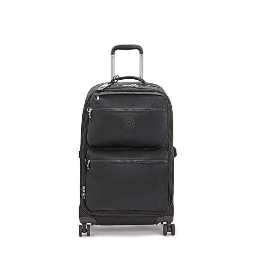 Kipling CITY SPINNER M Trolley mediano extensible de 4 ruedas, Negro (Black Noir)
