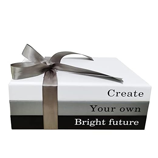 Decorative Books with Blank Pages inside,Hardcover Books for Coffee Table Decor,Shelf Decor or Table decor,Faux Book Stack for Decoration,Display Books for Living Room,Bedroom or Entryway Shelf (Grey)