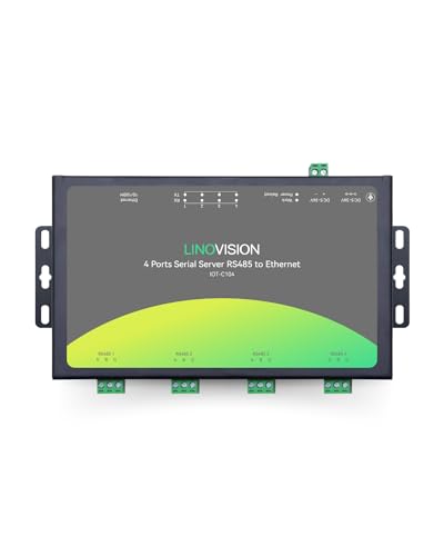 Image of LINOVISION 4 Ports RS485 to Ethernet Converter, Modbus Gateway, Modbus RTU /TCP Conversion, Edge Computing, 4-Port Serial Device Server, RS485 to TCP /IP Convertor, Processor Upgraded