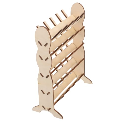 Image of Spool Stand Display Shelves Display Shelf Spool Holder Storage Stand for Spool Thread Holders for Spools of Thread Desktop Thread Holder Wooden Sewing Thread Line