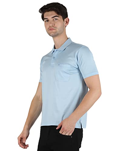 Image of Monte Carlo Mens White Plain Collar T-Shirt |22203606-1
