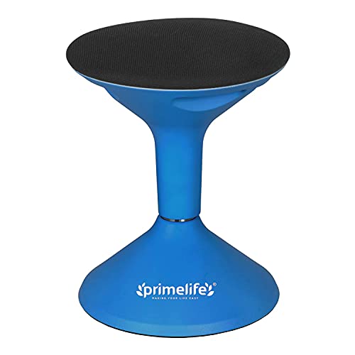 Primelife Plastic Revolving Height Adjustable Stool for Classroom,Study Groups,Libraries,Open Spaces collaborative Learning (Revolving Stool Blue), Multicolour, Medium