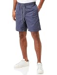 Amazon Essentials Men's Relaxed Fit 8" (20cm) Cotton Elasticated Waist Pull On Drawstring Walk Shorts, Navy, L