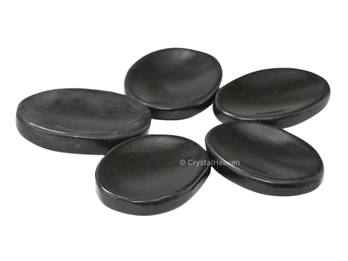 Image of Certified Shungite Crystal Thumb Worry Pebbles Stones for Anxiety Stress Relief Massage - AAA Grade Original Healing Gemstone Agate Rubbing Stone for Yoga Meditation Spiritual Reiki Feng Shui