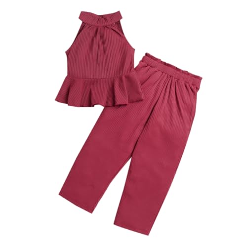 Image of Hopscotch Girls Polyester Blend Solid Polyamide Pant Set
