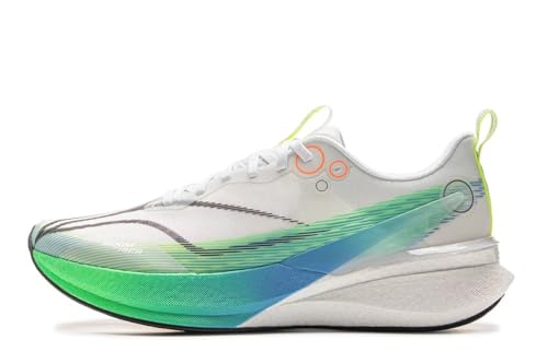 LI-NING RED Hare 8 PRO Men's Running Shoes Reflective Boom Fiber Lightweight High Rebound Racing Training Sneakers Standard White/Green US 9.5