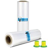 SCESSPACK Stretch Film,15" x 1000' Heavy Duty Shrink Wrap Rolls, Plastic Wrap for Moving, Industrial