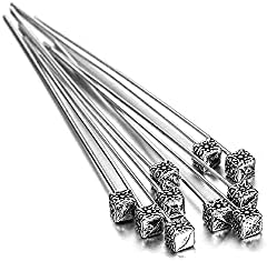 AGCFABS 20pcs 50mm Gold Flower Head Pins for Jewelry Making DIY Beads Ball Pins Needles Findings Women Jewelry Accessories Headpin (6Ancient Silver)