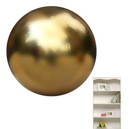 Image of Goowafur Gazing Ball 201 Stainless Steel - Titanium Gold Hollow Ball Seamless,Home and Garden Decoration Mirror Sphere, Swimming Pool Decoration
