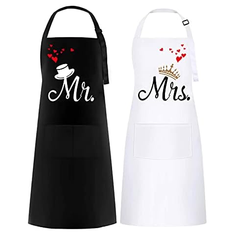 FunChaos Mr. & Mrs. Couple Aprons Set Cover