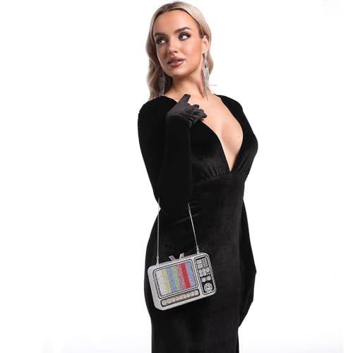 Image of Boutique De FGG Retro Mini Crystal Clutch Purses for Women Luxury,Novelty Rhinestone Evening Bag,Formal Party Clutch Handbag