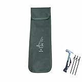 Outdoor Adventure Gear Premium Tent Stake Storage Bag, Army Green Canvas, Large 16x13 Inch, Waterproof, for Camping Equipment Organization