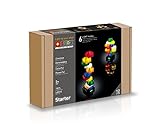 Inhalt: 12 Stax (Format 2x2) je 2x weiß, gelb, rot, grün, blau und orange, 1 USB Power Base (Format 4x4) inklusive Batterien und USB Kabel