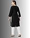 FCH, Fashionable Chikan Handikraft Women's Cotton Chikankari Embroidered Kurti, Traditional Maternity Kurta (US, Alpha, Large, Regular, Regular, Black)