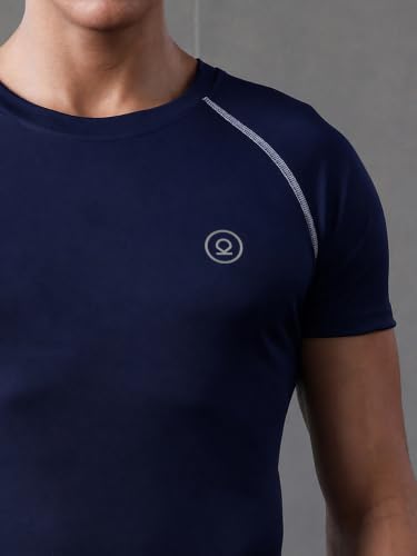 Image of CHKOKKO Men's Compression Gym T-Shirt for Running, Workout, Training, Sports & Activewear | Quick Dry Breathable Stretch Fabric | Body Fit Half Sleeve Athletic Sports Tee for Men