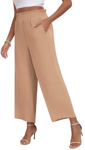 DILIUXING Womens Wide Leg Pants High Waisted Casual Drawstring Trousers Loose Adjustable Pants with Pockets2