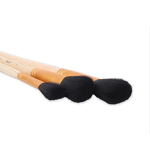 Image of Little Birdie MOP Brush Synthetic Hair Set of 3 (Size 8, 12, 16) | Premium, Long-Lasting Paint Brushes for Acrylic, Watercolor, and Craft Projects | Perfect for Detail Lines and Outlining