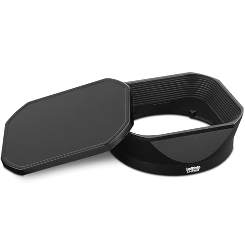 Square Metal Lens Hood for Fujifilm XF16-50mm F2.8-4.8 R LM WR & Fuji XF 33mm F1.4 R LM WR Lens & Fujinon XF 23mm F1.4 R LM WR Lens Hood,with Front Cap,Black