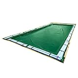 SWIMLINE HYDROTOOLS Supreme Guard Heavy Duty Winter Pool Cover for Inground Swimming Pools | for 20 X 40 FT Rectangle Pools | 25 X 45 FT Cover Size | Green/Black | Water Tube Sleeves | CO122545LS