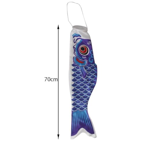 SEWOART Japanese Koinobori Carp Flag Windsock 27.55In Blue Outdoor Decoration for Home Garden Patio Boat Waterproof Streamer - Thumbnail 2