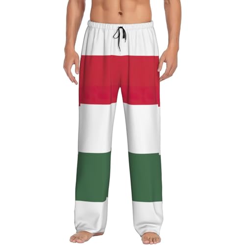 Pantalon de pyjama pour homme EdWal grande taille noir avec imprimé drapeau Hongrie taille XL