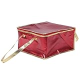 MUSISALY Bolsa Térmica Isotérmica de 35X35X20 CM Bolsa para Alimentos Calientes y Fríos de Tela No Tejida Roja Borde Dorado Adecuado para Picnic y Transporte de Comida