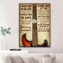 Affiche de méditation avec guitare décorative murale 30x45cm