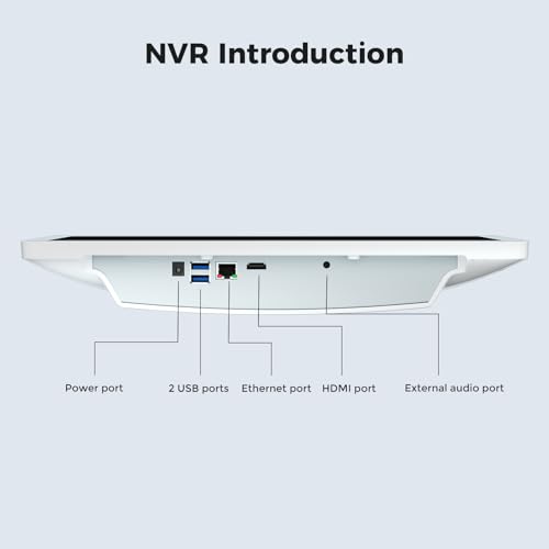 【No HDD】 15'' LCD Wireless WiFi NVR 16 Channels Network Video Recorder, Built-in WiFi Router and Speaker, Supports up to 6TB HDD, Work with Hiseeu Wireless Camera, 24/7 Record - Thumbnail 5