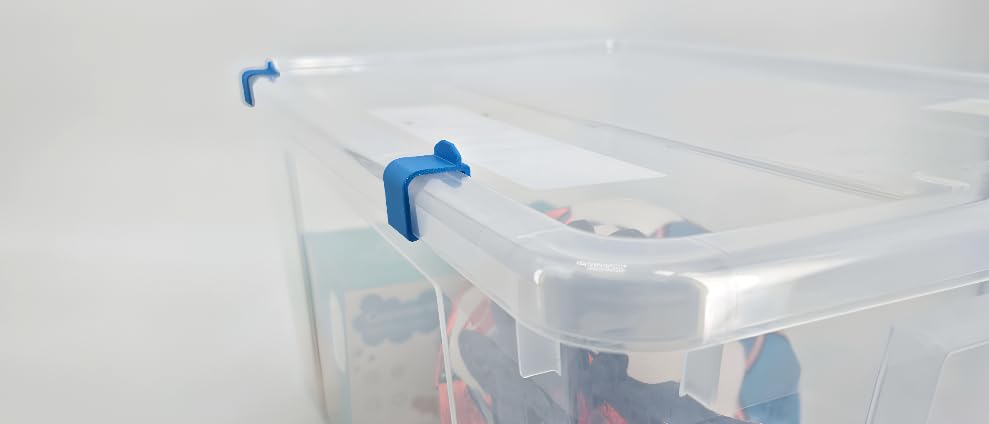 Verschlussclips für IKEA Samla Box Boxen Verschlussklips abgerundet kompartibel zu Ikea-Samla Clips … (4Stk, 55L/130L