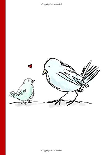 Baby Bluebird Journal: 100 page lined journal featuring digital art of a baby bluebird and his mama bluebird