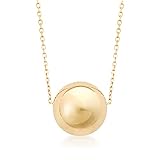 Ross-Simons 14kt Yellow Gold Single-Bead Necklace. 16 inches