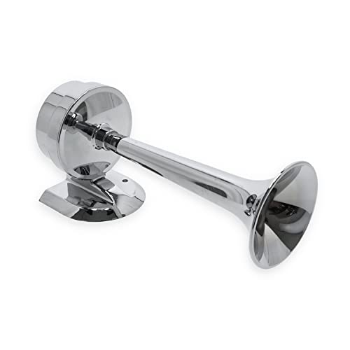 wellenshop 12 Volt Signalhorn 100dB verchromt Hupe Fanfare Horn Bootshupe sehr laut