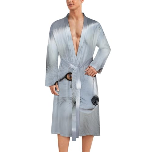 Bata de baño para hombre de manga larga ligera y suave ropa de dormir hasta la rodilla