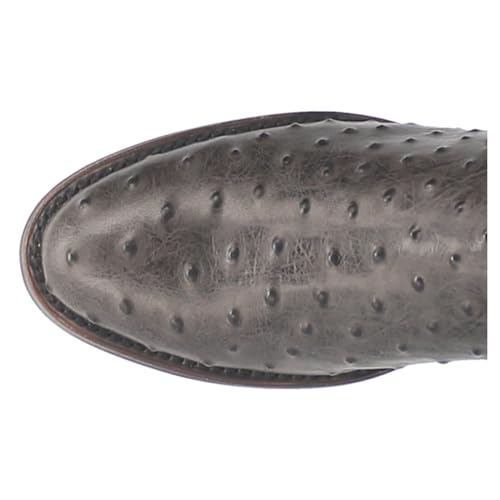 Dingo Mens Ranger Leather Ostrich Print Round Toe Casual Boots Mid Calf - Grey4