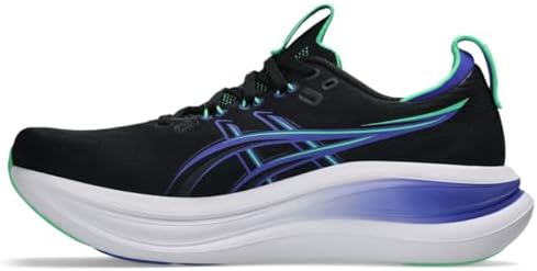ASICS Tênis de corrida masculino Gel-Nimbus 28, Preto/Cobalt Burs...