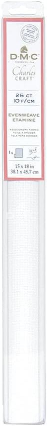 DMC Evenweave 10 Threads/cm - 25 Count - 38.1x45.7cm, Blanc - Image 2