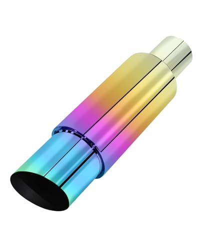 Bielpord Universal Car Exhaust Mufflers Stainless Steel Exhaust Tips Muffler Tips 15" Length (Burnt, 2'' Inlet 3'' Outlet)