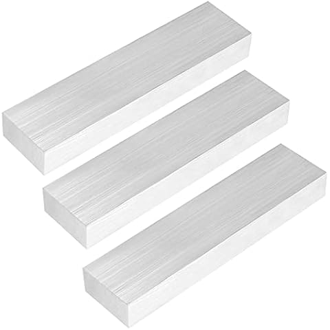 SEHOI 3 PCS 1 x 2 Inch Aluminum Bar, 8 Inch Long + 0/-.05 6061 General Purpose Solid Metal Plates, 6061 Flat Bar T6511 New Mill Stock for Building Projects, Silver Cover