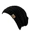 C.C Trendy Warm Chunky Soft Stretch Cable Knit Beanie Skully, Black